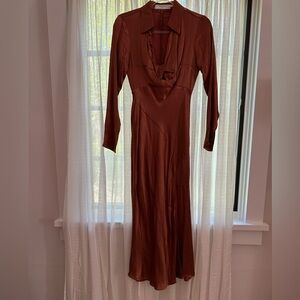 ASTR THE LABEL Wanda midi dress in Marsala size xs